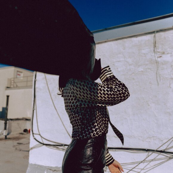 GUCCI EMBOSSED LEATHER BLAZER AND LEATHER SHORT MATCHING SET - Picture 7 of 9